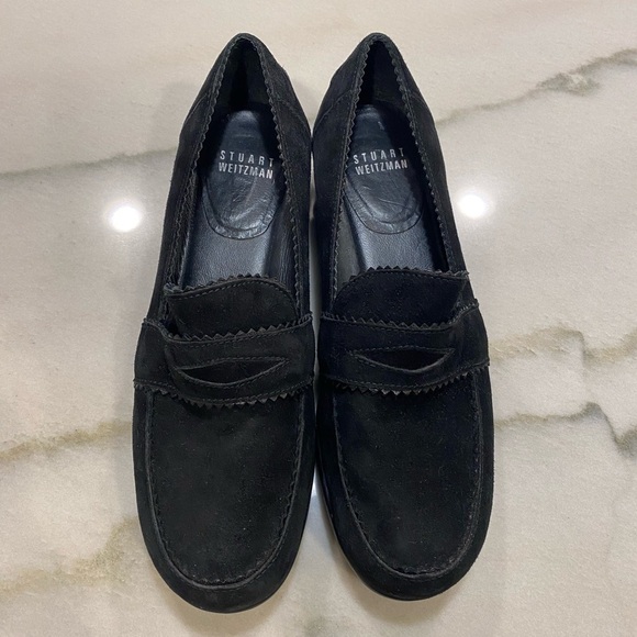 Stuart Weitzman Loafers Size 6 Black Suede Leather - Picture 2 of 15
